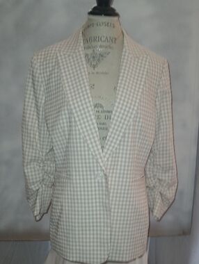Preston & York Beige Gingham Blazer